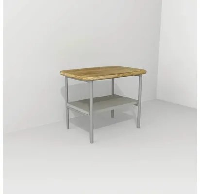 Kúpeľňová stolička Devo Oval dub/sivá OV-ST50x35-P34D01L10