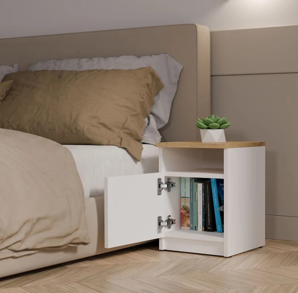 Nočný stolík Galax 30 cm dub artisan/biely