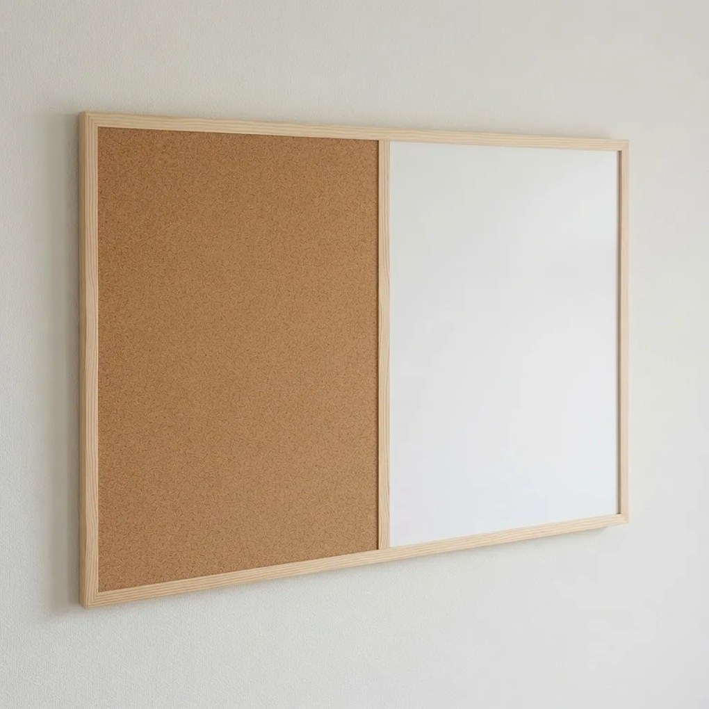 Toptabule.sk  Kombinovaná tabuľa biela v drevenom ráme CLASSIC 90x60 cm