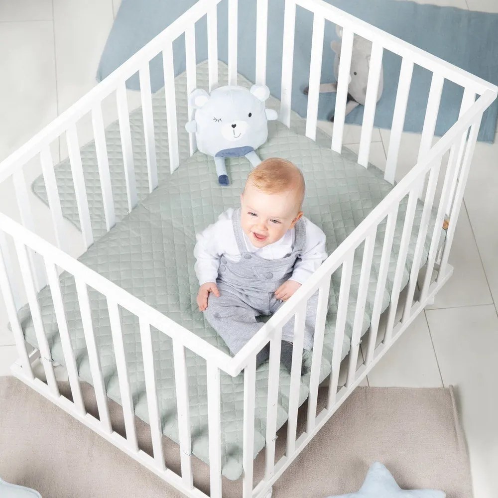 Biela detská ohrádka na kolieskach 100x75 cm Style – Roba