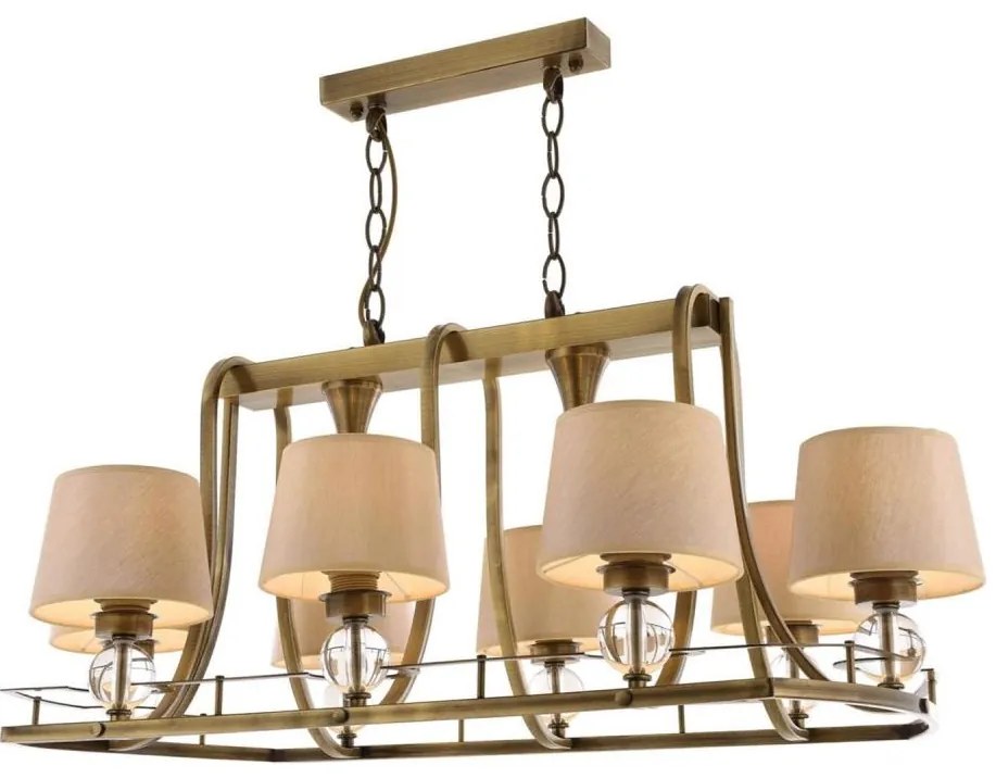 Luster na reťazi NARA 6xE27/40W/230V mosadz