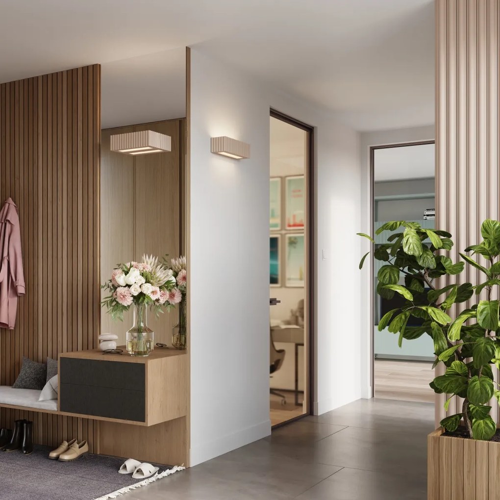 Nástenné svietidlo Rigata, 1x tmavobéžové keramické tienidlo