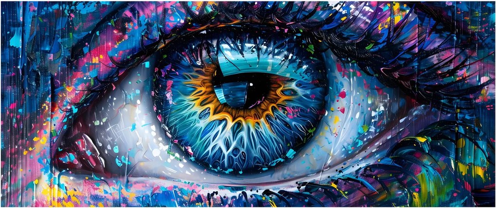 Obraz - Maľba oka (120x50 cm)