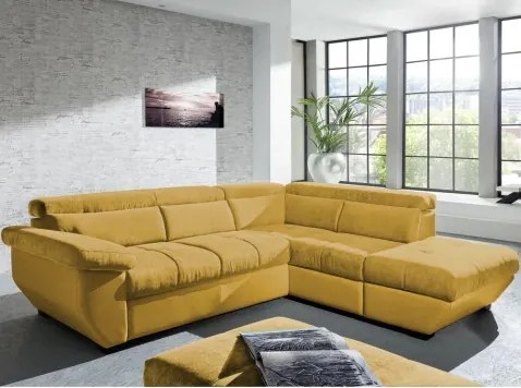 Rohová sedacia súprava Speedway, žltá látka, pravý roh%