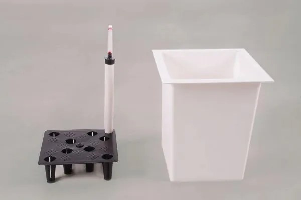 Kvetináč BLOCK, sklolaminát, výška 60 cm, biely mat