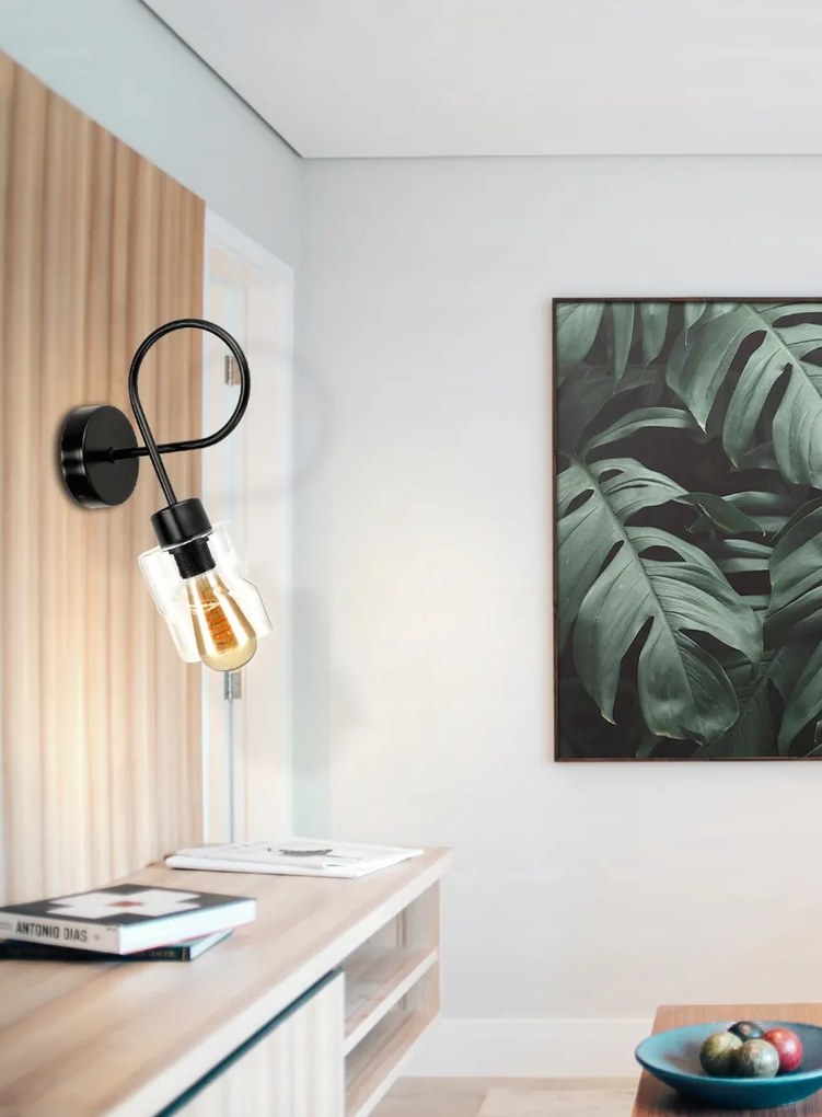 BERGE LED závesné svietidlo 1xE27, balený sklenený štvorec, transparentný