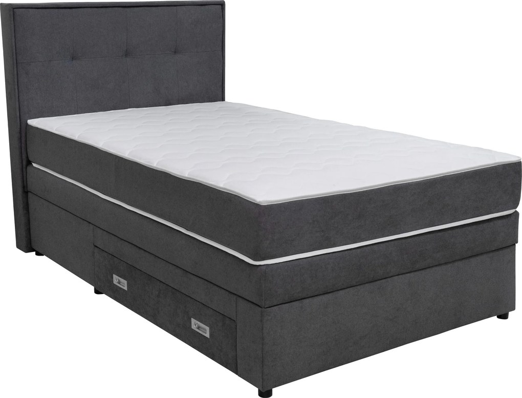 XXXLutz BOXSPRINGOVÁ POSTEĽ, 120/200 cm tmavosivá Hom`in - Postele - 001933002504