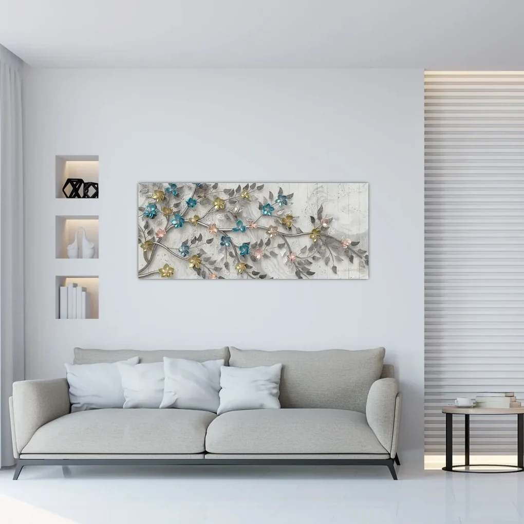 Obraz- Na vetve - abstraktné (120x50 cm)