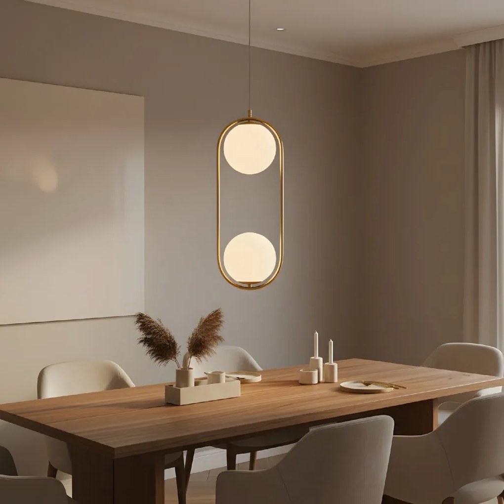 Toolight Toolight, závesné svietidlo 2xG9, G134-2CP, zlatá, OSW-02608