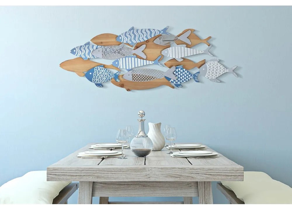 Kovová nástenná dekorácia 91x33,5 cm Fish – Mauro Ferretti