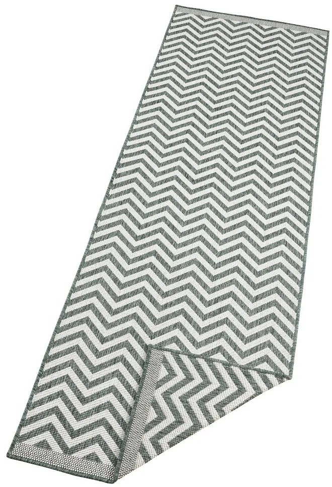 NORTHRUGS - Hanse Home koberce Kusový koberec Twin Supreme 103436 Green creme – na von aj na doma - 80x250 cm