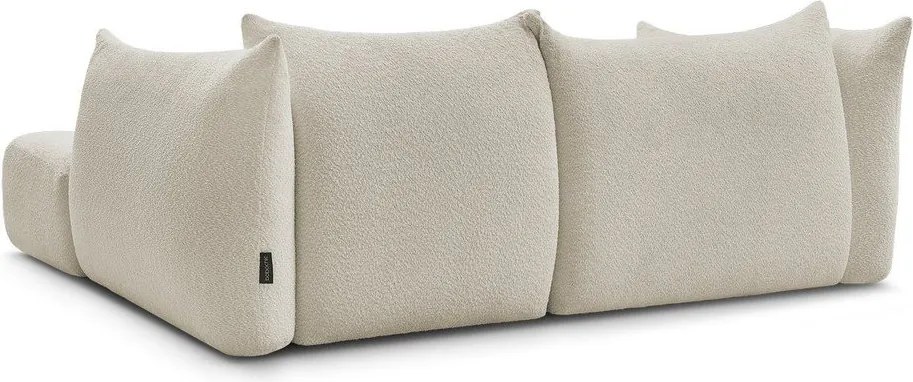 Béžová rohová pohovka z textílie buklé (pravý roh/s leňoškou) Azra – Bobochic Paris