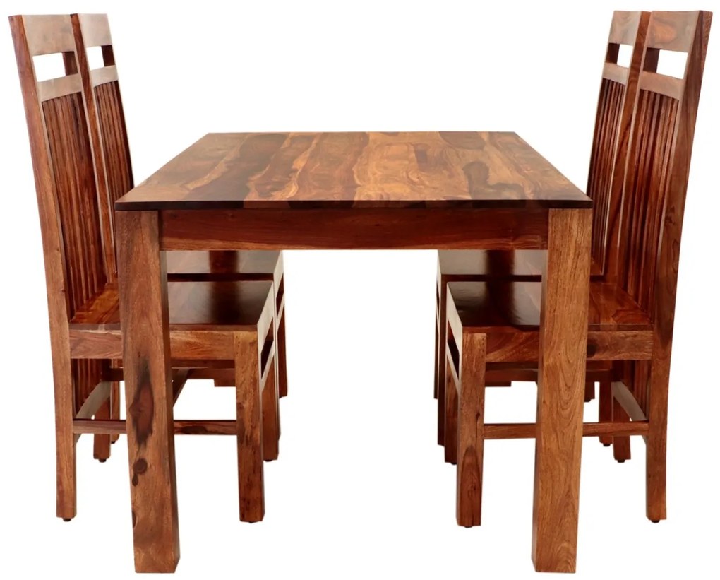 furniture-nabytek.cz - Malý jídelní set pro 4 osoby z indického masivu palisandr