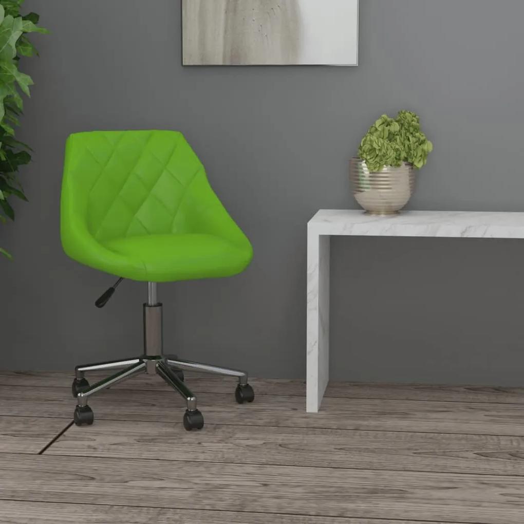 Otočná kancelárska stolička zelená umelá koža 335450