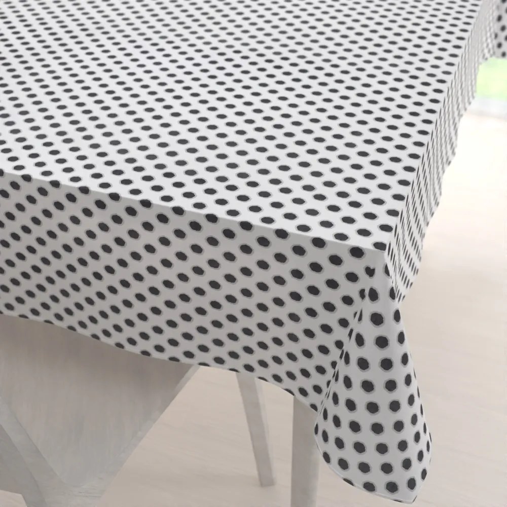 Biante Bavlnený obdĺžnikový obrus Sandra SA-286 Sivé bodky na bielom 140x220 cm