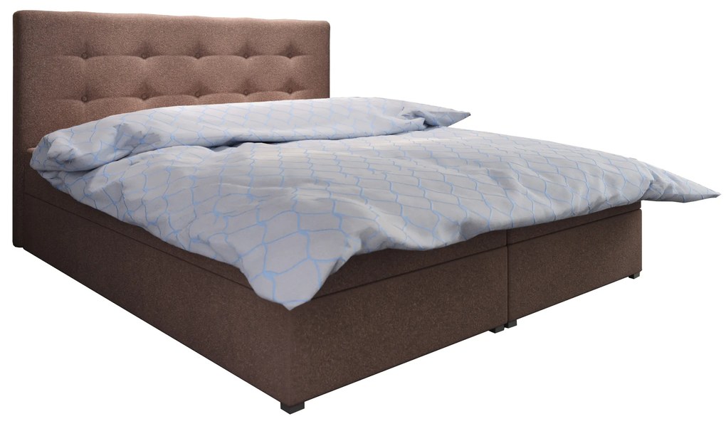 Manželská posteľ Boxspring 160 cm Fade 1 Comfort (tmavohnedá) (s matracom a úložným priestorom). Vlastná spoľahlivá doprava až k Vám domov. 1055867
