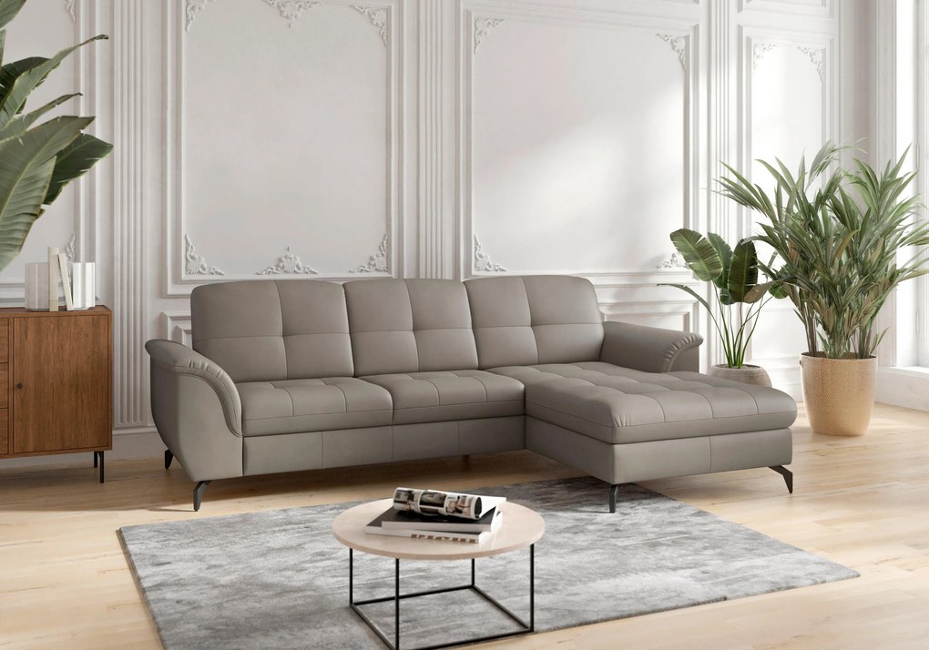 XXXLutz ROHOVÁ SEDAČKA, textil, koža, sivá Sit & More - Sedačky - 000144016355