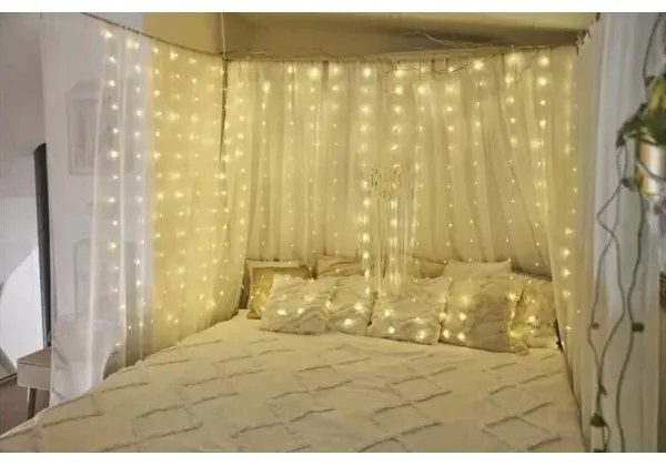 LED Vonkajšia vianočná reťaz 300xLED/8 funkcií 7,9 m IP44 teplá biela