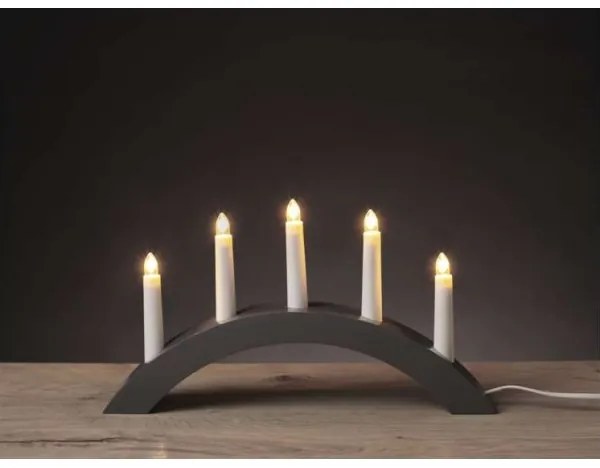 Vianočný svietnik  5xE10/15W/230V šedá