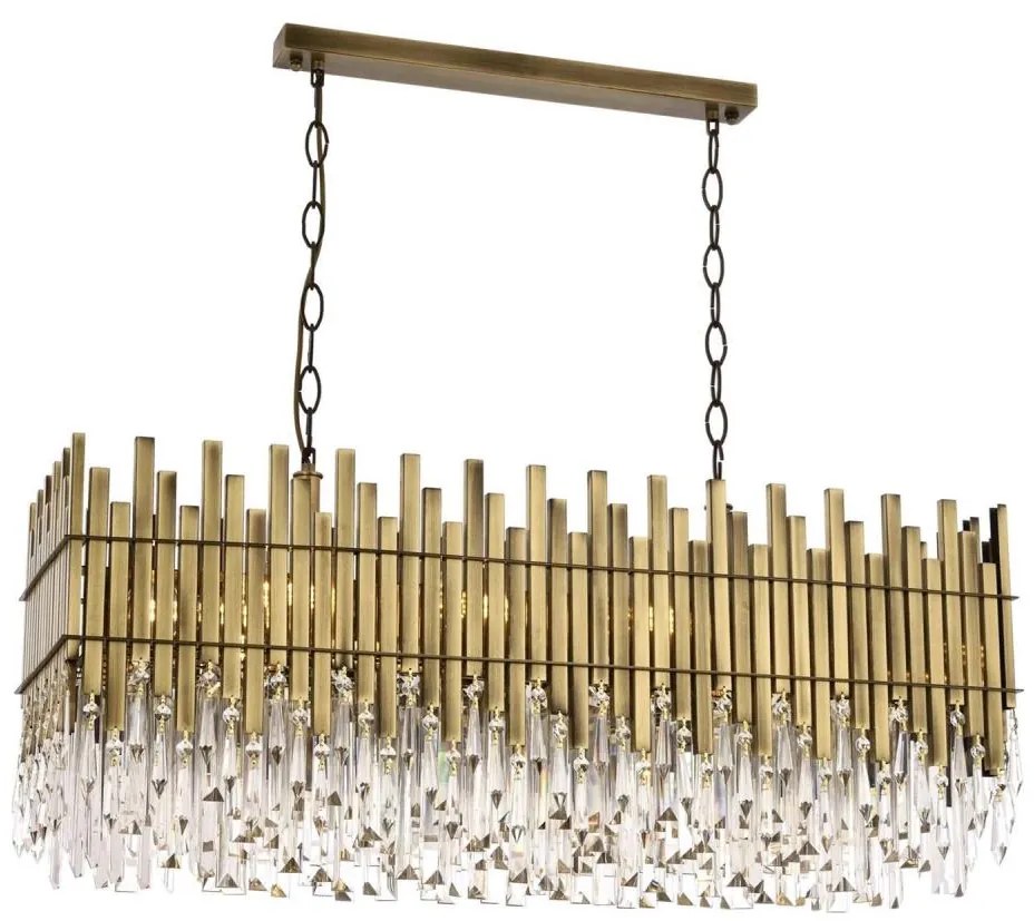 Luster na reťazi CRYSTALLINE 8xE27/40W/230V mosadz