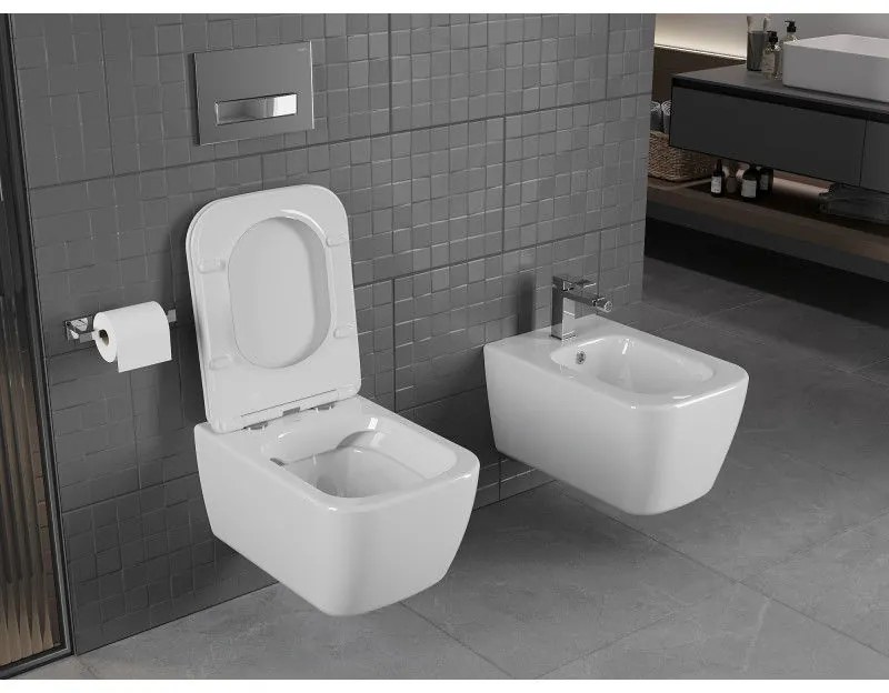 Mexen STELLA, závesné wc s pomaly padajúcim WC sedátkom, 51 x 35 cm, biela, 30680900