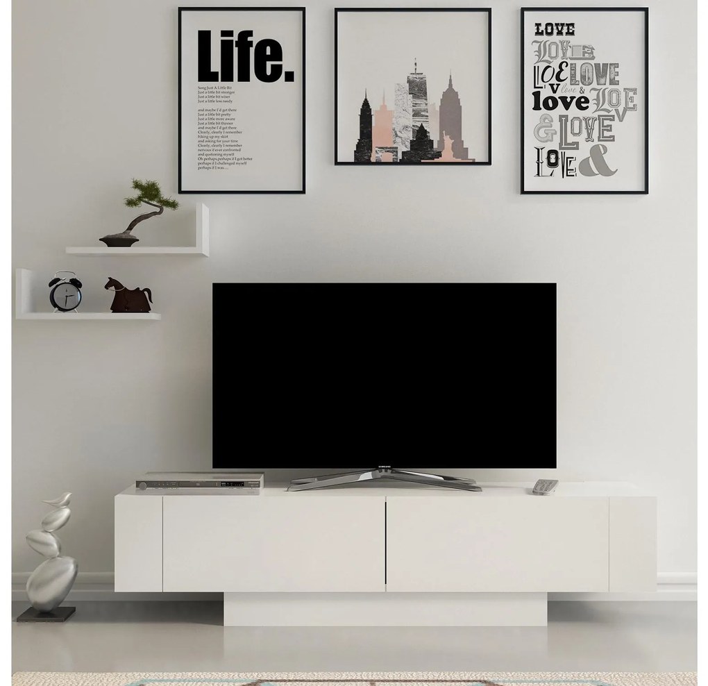 TV stolík/skrinka Metro (biela). Akcia -19%. Vlastná spoľahlivá doprava až k Vám domov. 1102350