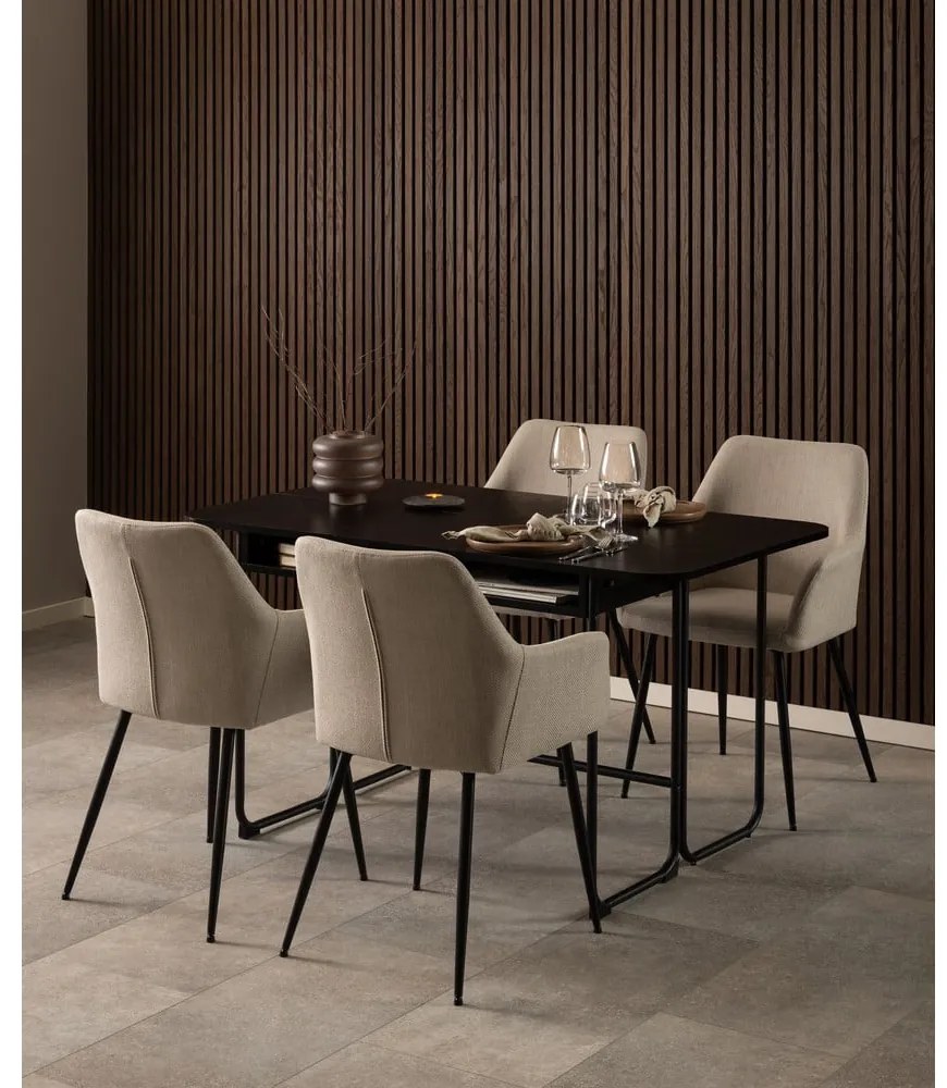 Béžové čalúnené jedálenské kreslá v súprave s podrúčkami 2 ks Lizzy – Actona