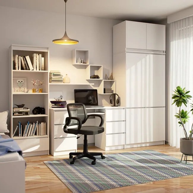 Skriňa s nadstavcom S 90 cm biela