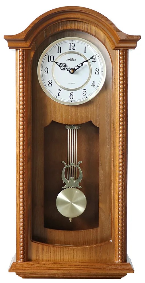 Nástenné kyvadlové hodiny PRIM 4313.50, retro drevené hodiny