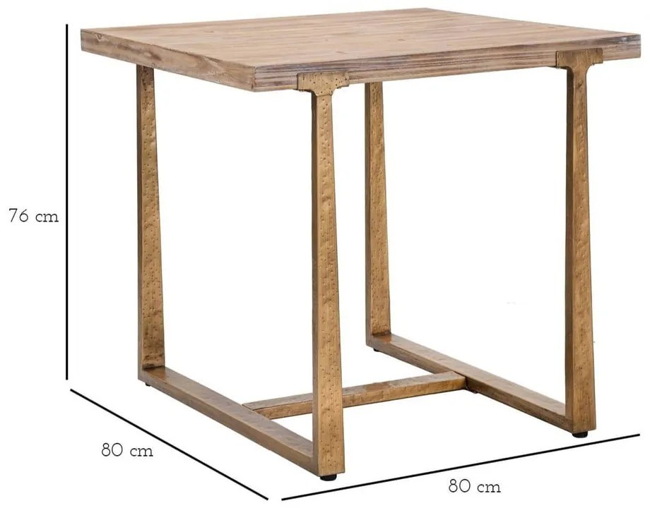 Jedálenský stôl v prírodnej farbe 80x80 cm Ankara – Mauro Ferretti