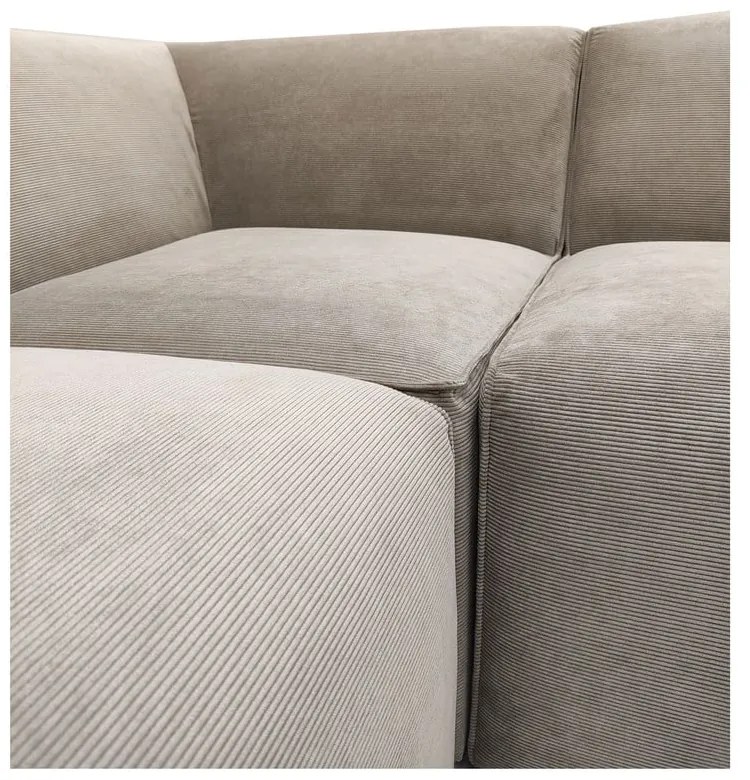 Béžová menčestrová rohová pohovka (pravý roh) Sting - Scandic