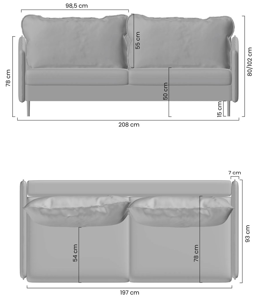 Rozkladacia pohovka Taila s funkciou spania - béžová tkanina Loft 01 / čierne nohy