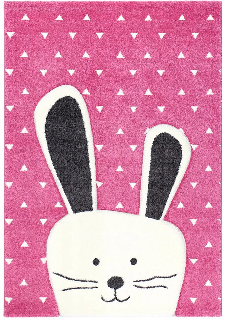 Sintelon, Kusový koberec Pastel Kids 52 / RVR, 120x170, ružová, detská izba