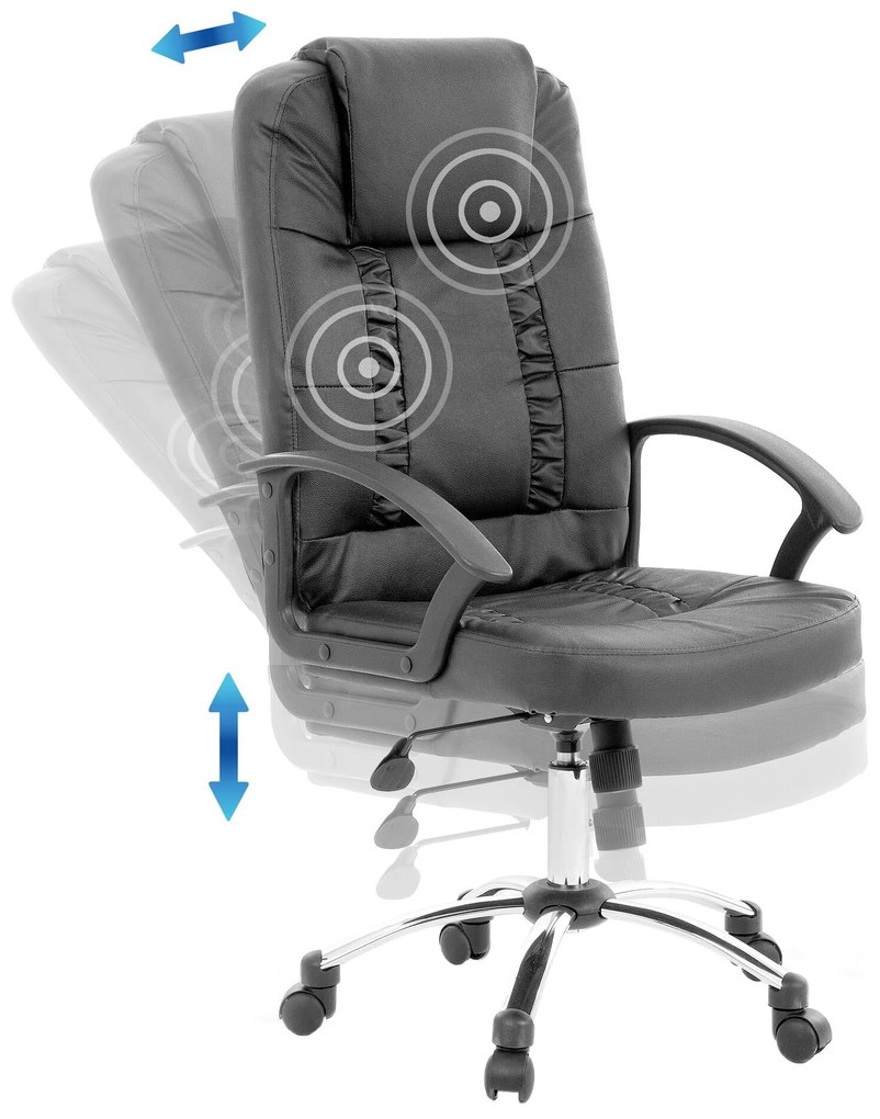 Masážne kreslo z umelej kože čierne RELAX Beliani