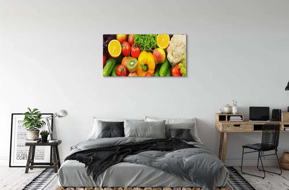 Obraz canvas Karfiol uhorka Kiwi 125x50 cm