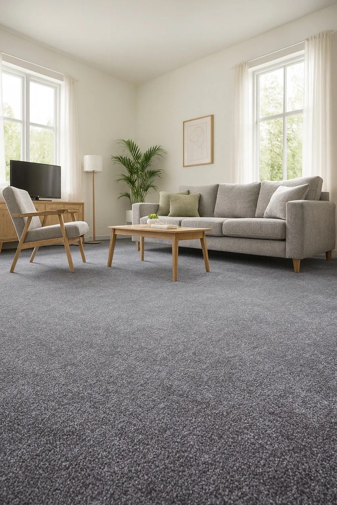 Condor Carpets, Metrážny koberec Prestige 376, na mieru, šíře 4m, šedá, ab (mriežka), detská izba