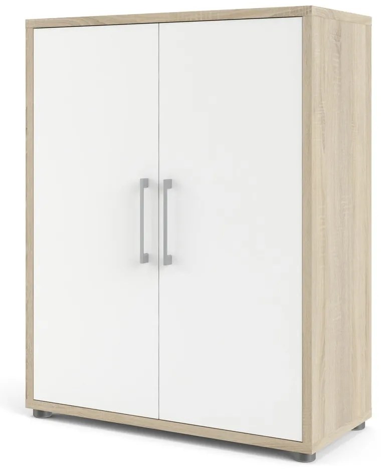 Modulárna knižnica v bielo-prírodnej farbe v dekore duba 89x113 cm Prima – Tvilum