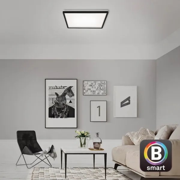 Briloner 7060-015 - SLIM LED stmievateľný panel 22W/230V 42x42 cm čierny Wi-Fi Tuya + diaľkové ovládanie