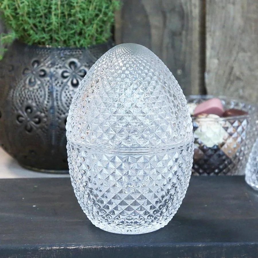 Chic Antique Sklenená dóza Egg