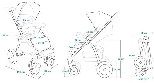 Lionelo - Športový kočík ANNET PLUS čierna