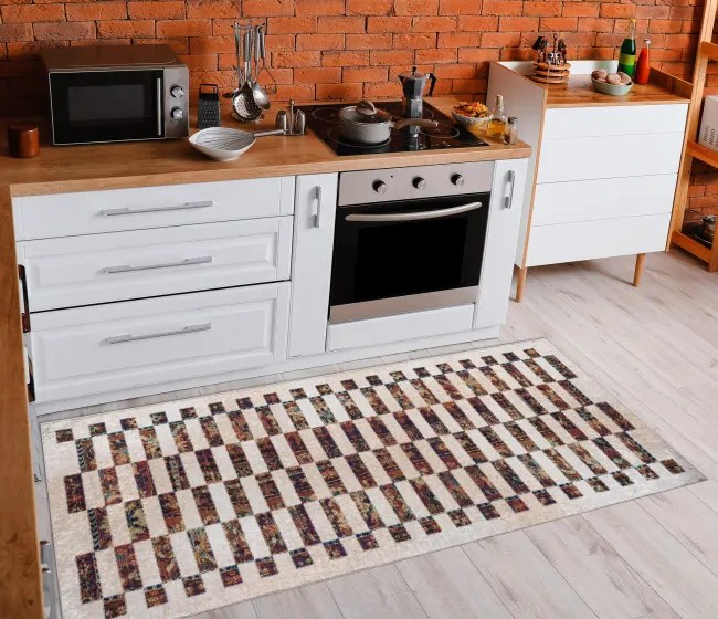 Protišmykový koberec / behúň ANDRE 43780 béžový / terakota