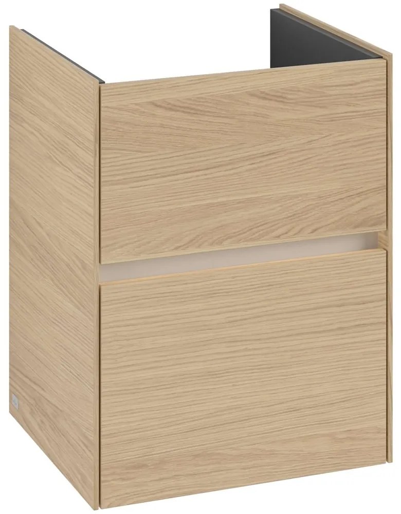 VILLEROY &amp; BOCH Collaro závesná skrinka pod umývadielko, 2 zásuvky, s LED osvetlením, 472 x 404 x 610 mm, Nordic Oak, C141B0VJ