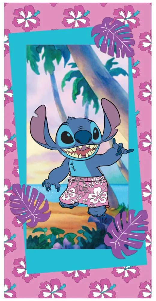 Bavlnená plážová osuška Lilo &amp; Stitch – motív Jednoducho Havaj! - 100% bavlna - 70 x 140 cm