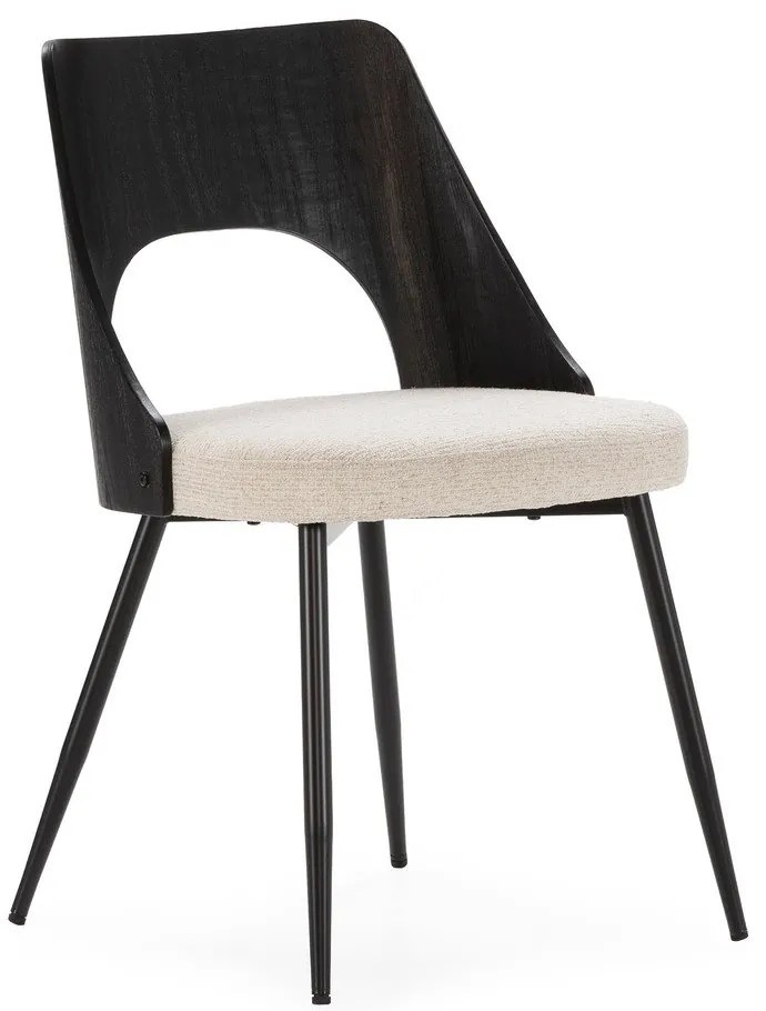 Čierne/krémovobiele čalúnené jedálenské stoličky v súprave 2 ks Gilda – MOME