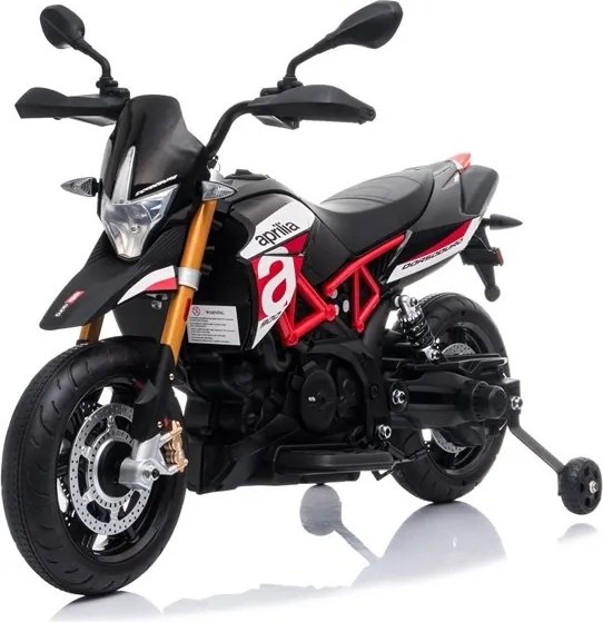 LEAN CARS Elektrická motorka pre deti Aprilia A007, čierno-červená