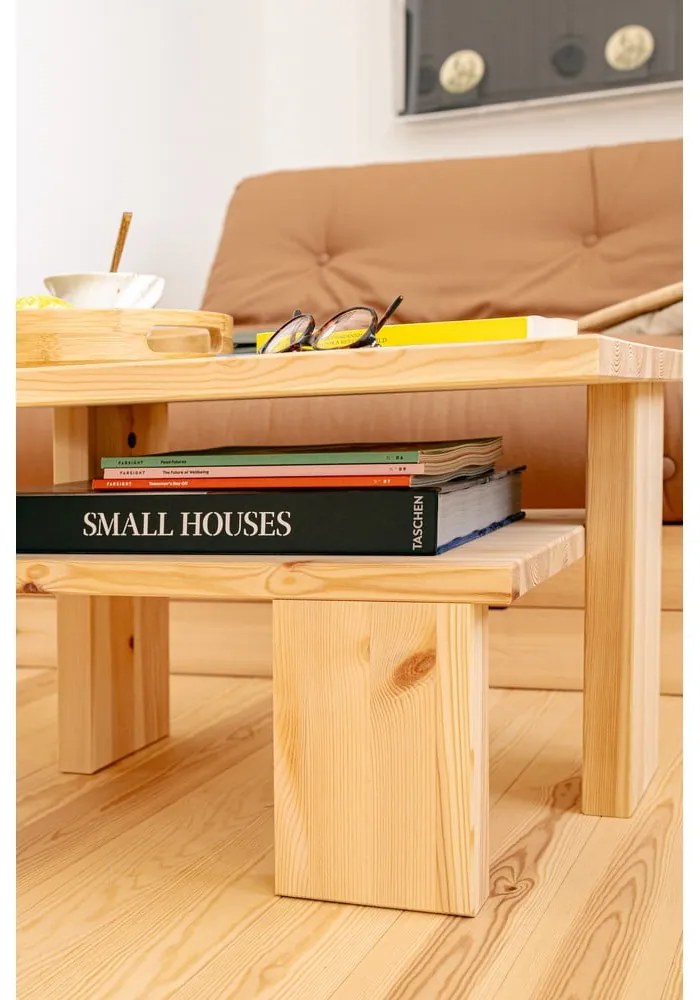 Hnedý konferenčný stolík z borovicového dreva 45x68 cm Japan – Karup Design