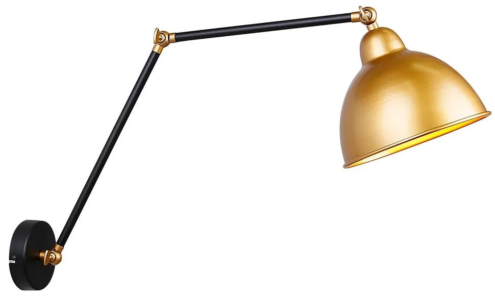 Kovové nástenné svietidlo v čierno-zlatej farbe Truck - Candellux Lighting