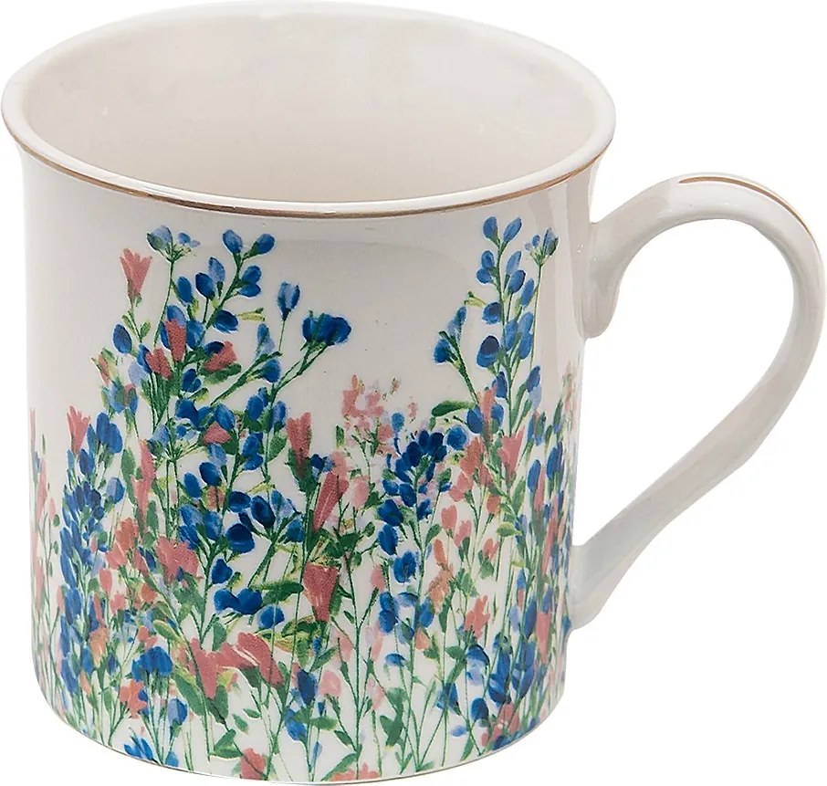 Porcelánový hrnček a kvety Floweries - 12*9*9 cm / 330 ml