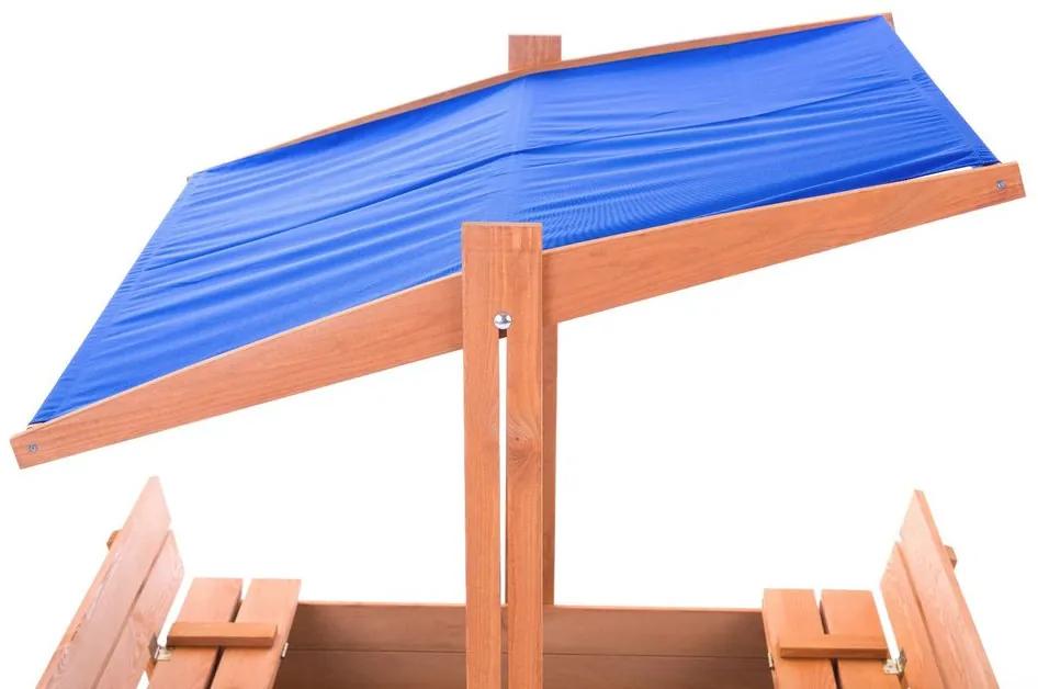 Sun Active Drevené pieskovisko so strieškou Sandy, modré - 140 cm