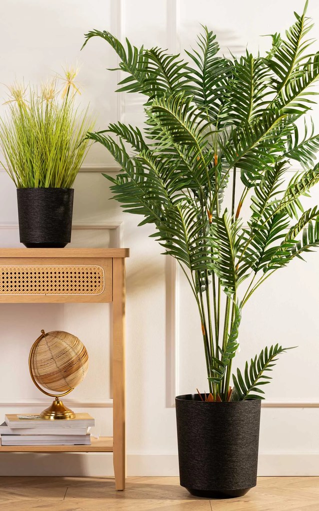 PLASTOVÝ KVETINÁČ ALOE TX 28,5X32 CM ČIERNA